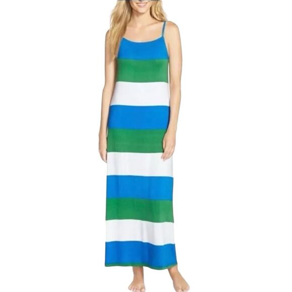 NWT Tommy Bahama Striped Maxi Dress Swim Coverup Blue Green White Size Large NEW - Picture 3 of 12